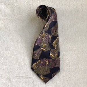 Metallic Purple and Silver New York Milano Tie